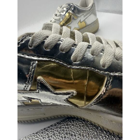 Size 8.5 Bapesta X Nigo Silver And Gold Bape Very Rare main image 14